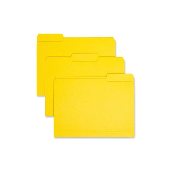 Smead Smead, INTERIOR FILE FOLDERS, 1/3-CUT TABS, LETTER SIZE, YELLOW, 100PK 10271 - main